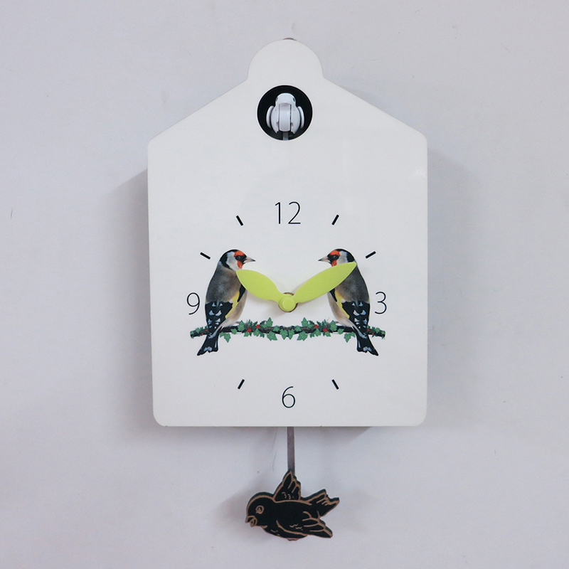 white cuckoo wall wooden clock