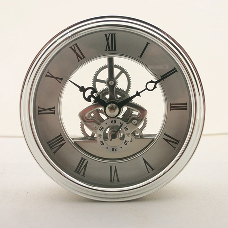 97MM silver skeleton table  clock insert
