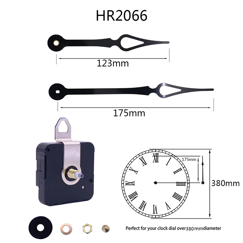 HR1688-17mm step black  clock movement and HR2066 clock hands