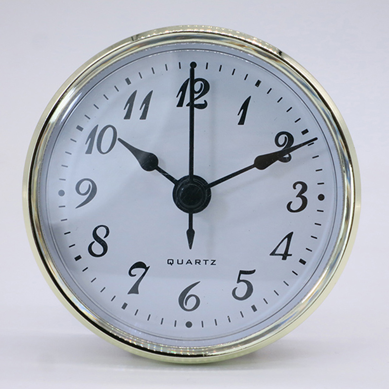 70mm gold frame white bottom round clock insert